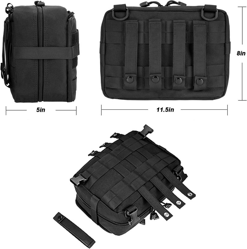 Jueachy Tactical Molle Pouch Large Admin Bag Utility Tool Pouches Molle Attachment EDC Pouches Expandable Molle Accessories Organizer Medical Pocket U.S.A Patch Included - Image 5